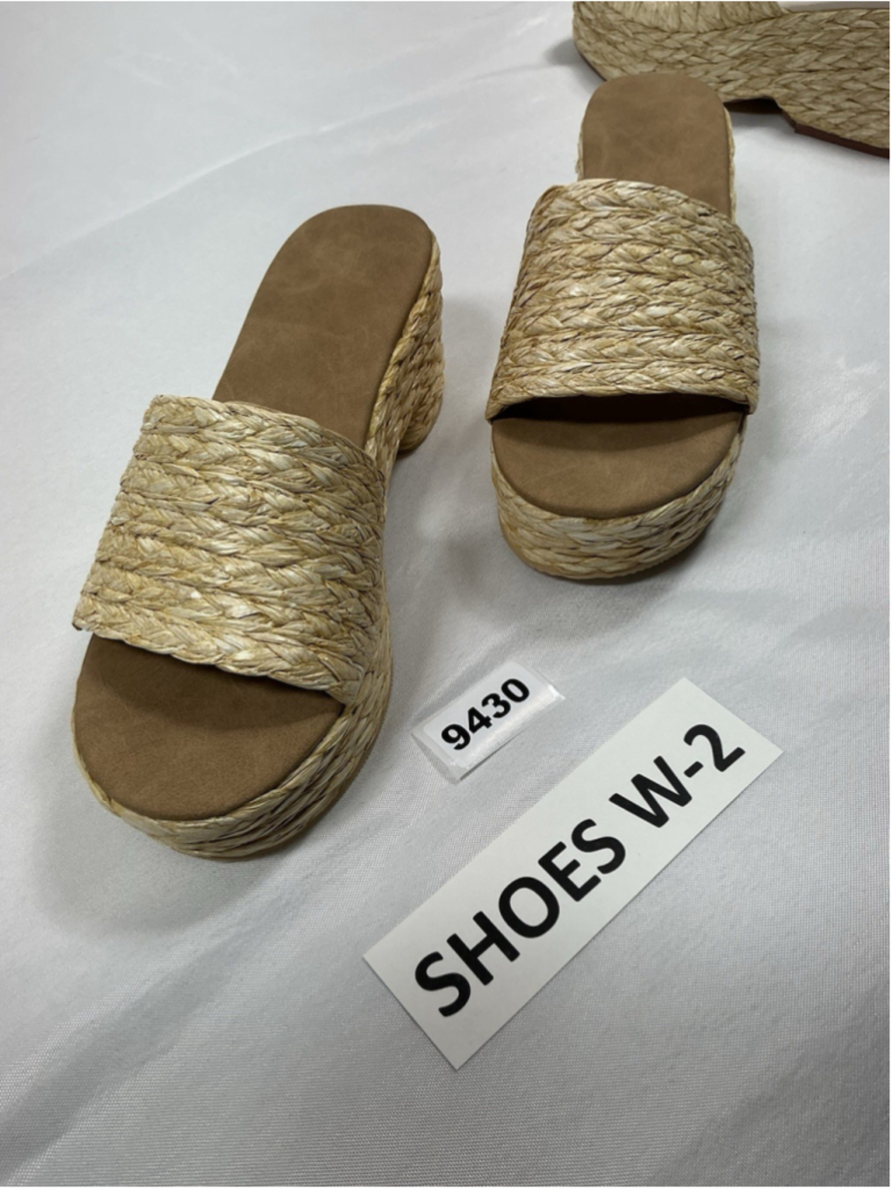 Womans New Platform Wedge Espadrille Sandals 7.5 Natural Woven